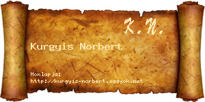 Kurgyis Norbert névjegykártya